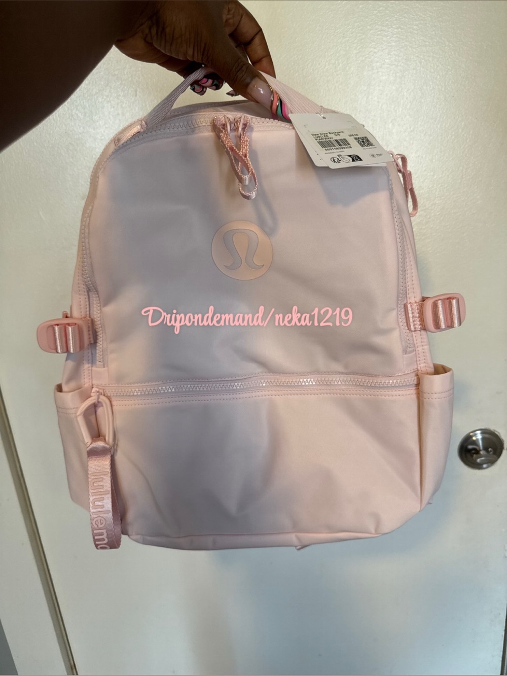 Lululemon New Crew Backpack 22L Updated- Pink Pearl/Wacky Khaki - Picture 3 of 13